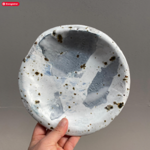 Assiette n°2 - Porcelaine chamottée et décorée main